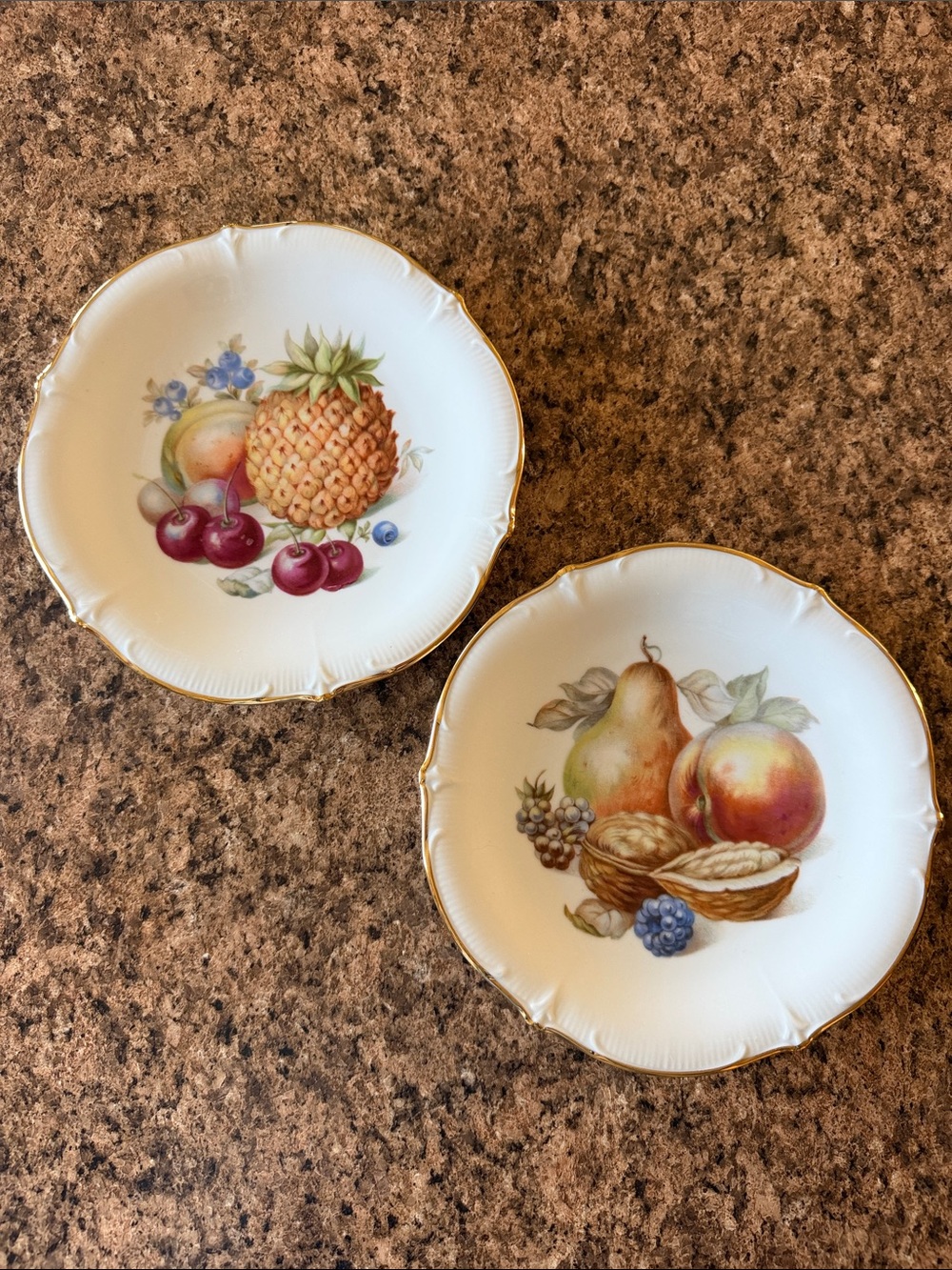 Schumann Arzberg Germany Fruit Motif Porcelain Dessert Plates